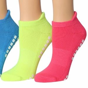 RONNOX 3 Pairs Cushioned Non-Slip Yoga Socks